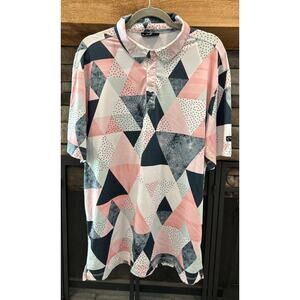 Men’s YATTA Golf Diamonds AOP Short Sleeve Polo Shirt Size XL *C5